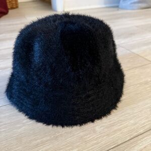 Urban outfitters black Fuzzy Bucket Hat